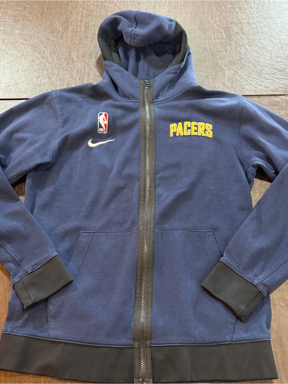 Nike Dri Fit Indiana Pacers Navy Full-Zip Hoodie for Kids Sz L (14-16)